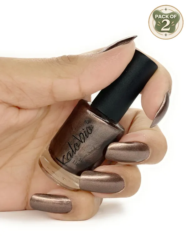 ColorHalo_Metallic_Nail_Lacquer_|_Long-Lasting,_High_Shine,_Chip-Resistant_&_Quick_Dry_Finish_|_Peanut_KM17_|_11ml_-_Pack_of_2