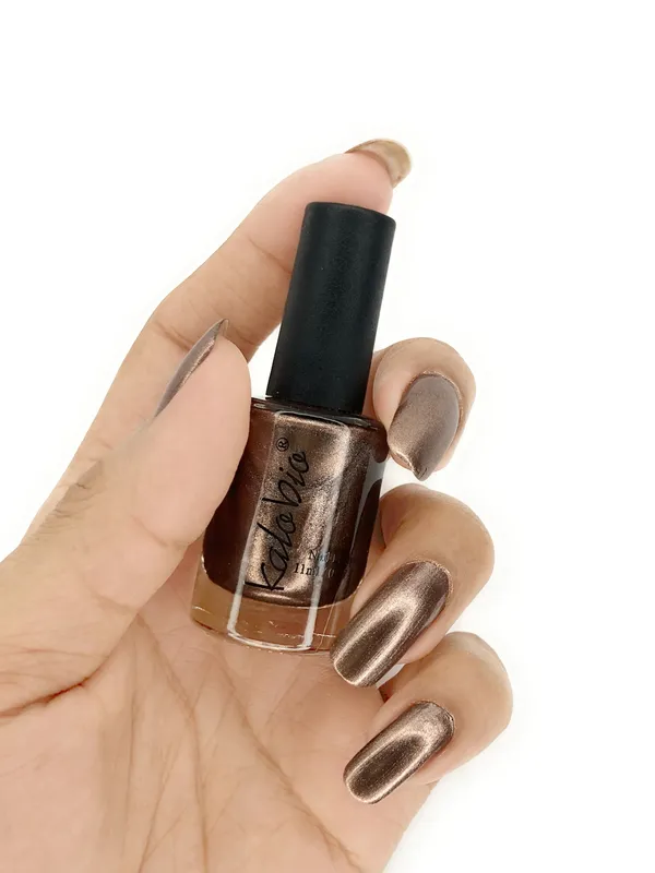 ColorHalo_Metallic_Nail_Lacquer_|_Long-Lasting,_High_Shine,_Chip-Resistant_&_Quick_Dry_Finish_|_Peanut_KM17_|_11ml_-_Pack_of_2
