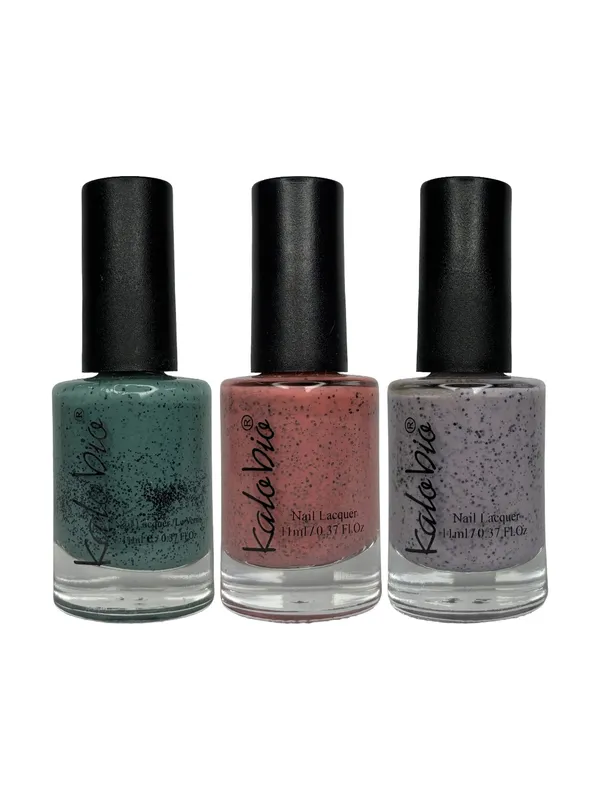 KALOBIO_Cookie_Crumble_Trio_–_Seaweed,_Plumeria_&_Pebble_|_Speckled_Nail_Polish_Set_|_Long-Lasting,_Quick-Dry