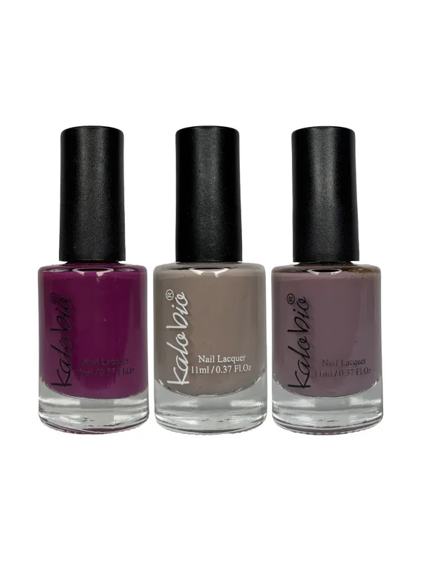 KALOBIO_Pastel_Nail_Enamel_Trio_–_Purpure,_Peaches_&_Sangria_|_Speckled_Nail_Polish_Set_|_Long-Lasting,_Quick-Dry