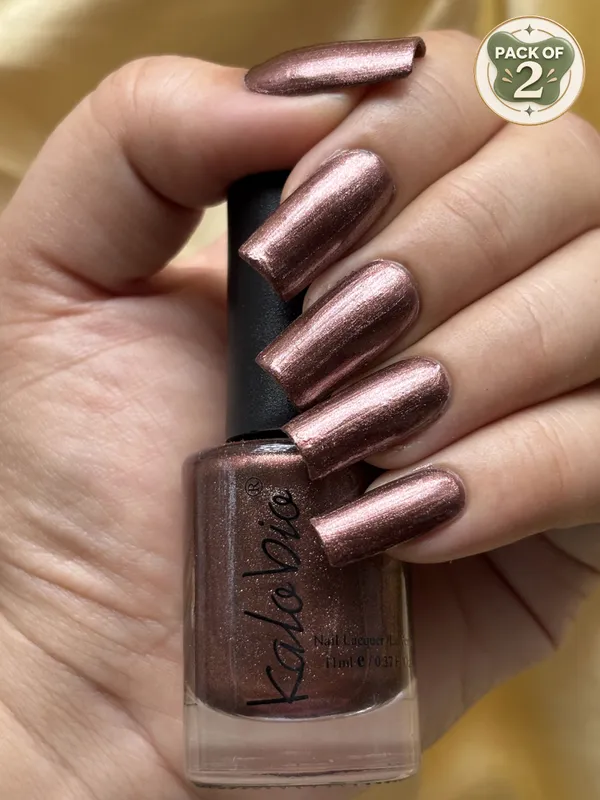 ColorHalo_Metallic_Nail_Lacquer_|_Long-Lasting,_High_Shine,_Chip-Resistant_&_Quick_Dry_Finish_|_Bronzelle_KM30_|_11ml_-_Pack_of_2