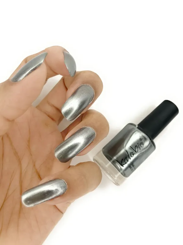 ColorHalo_Metallic_Nail_Lacquer_|_Long-Lasting,_High_Shine,_Chip-Resistant_&_Quick_Dry_Finish_|_Silver_Chrome_KM18_|_11ml_-_Pack_of_2