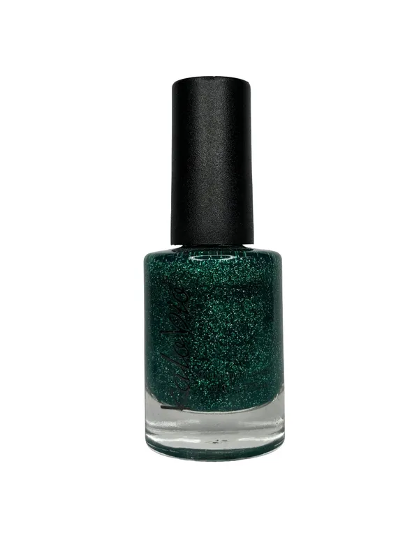KALOBIO_ColorHalo_Glitter_Nail_Lacquer_|_Intense_Sparkle,_Long-Lasting,_Chip-Resistant_&_Quick_Dry_Formula_|_Green_Sparkle_KSK02_|_11ml