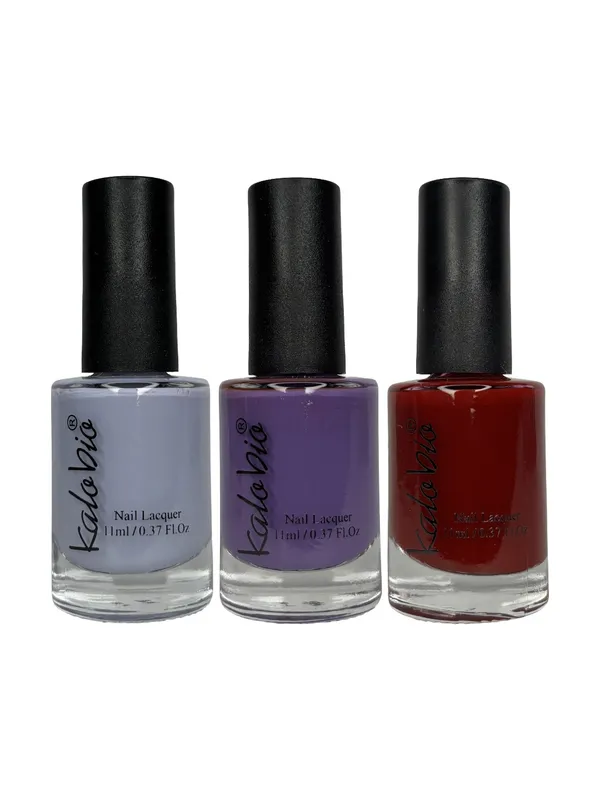 KALOBIO_Pastel_Nail_Enamel_Trio_–_Serene,_Majesty_&_Marsala_|_Speckled_Nail_Polish_Set_|_Long-Lasting,_Quick-Dry