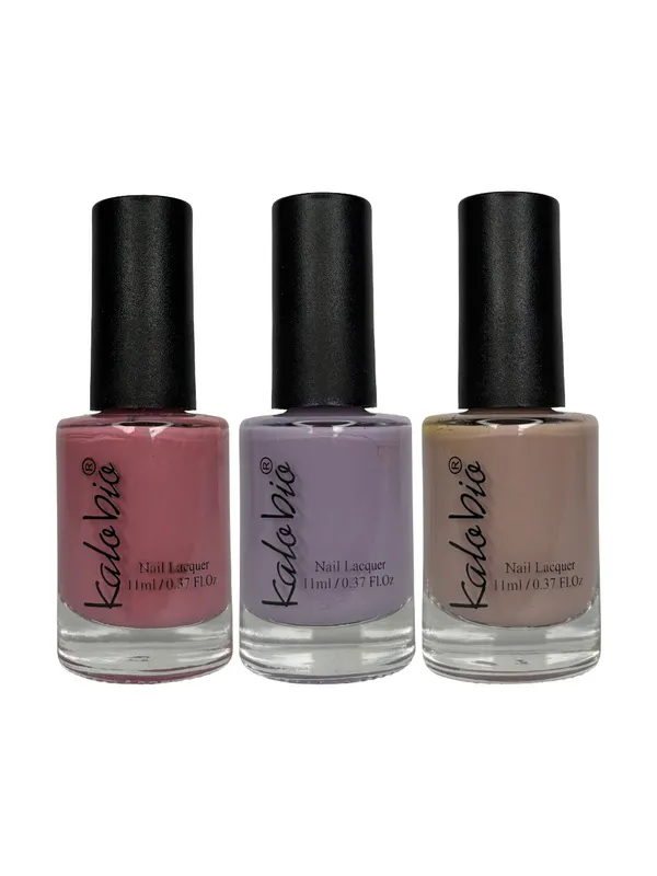 KALOBIO_Pastel_Nail_Enamel_Trio_–_Roselle,_Lavender_&_Cocoa|_Speckled_Nail_Polish_Set_|_Long-Lasting,_Quick-Dry