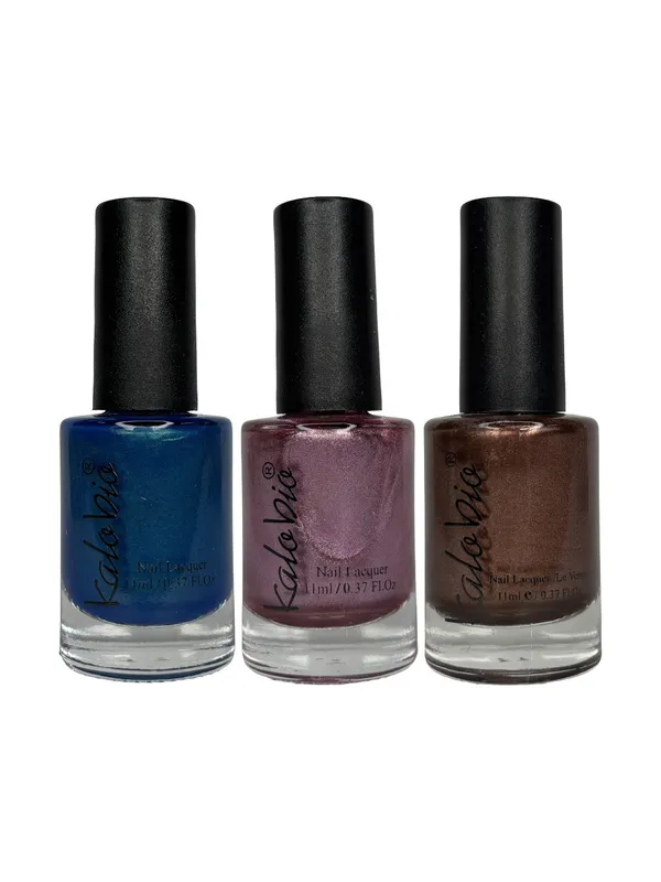 KALOBIO_Metallic_Trio_–_Sapphire,_Luminara_&_Bronzelle_|_Speckled_Nail_Polish_Set_|_Long-Lasting,_Quick-Dry
