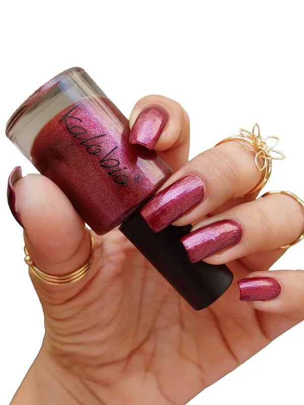 ColorHalo_Metallic_Nail_Lacquer_|_Long-Lasting,_High_Shine,_Chip-Resistant_&_Quick_Dry_Finish_|_Dark_Garnet_KM20_|_11ml_-_Pack_of_2