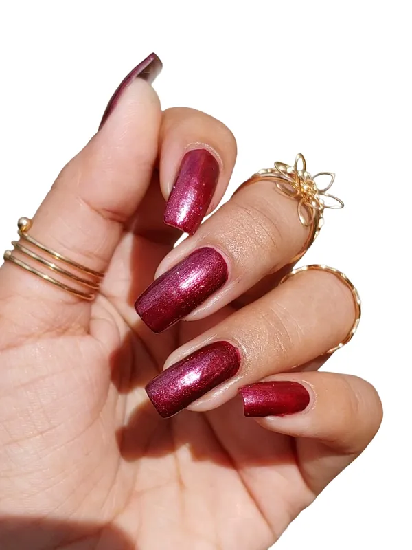 ColorHalo_Metallic_Nail_Lacquer_|_Long-Lasting,_High_Shine,_Chip-Resistant_&_Quick_Dry_Finish_|_Dark_Garnet_KM20_|_11ml_-_Pack_of_2