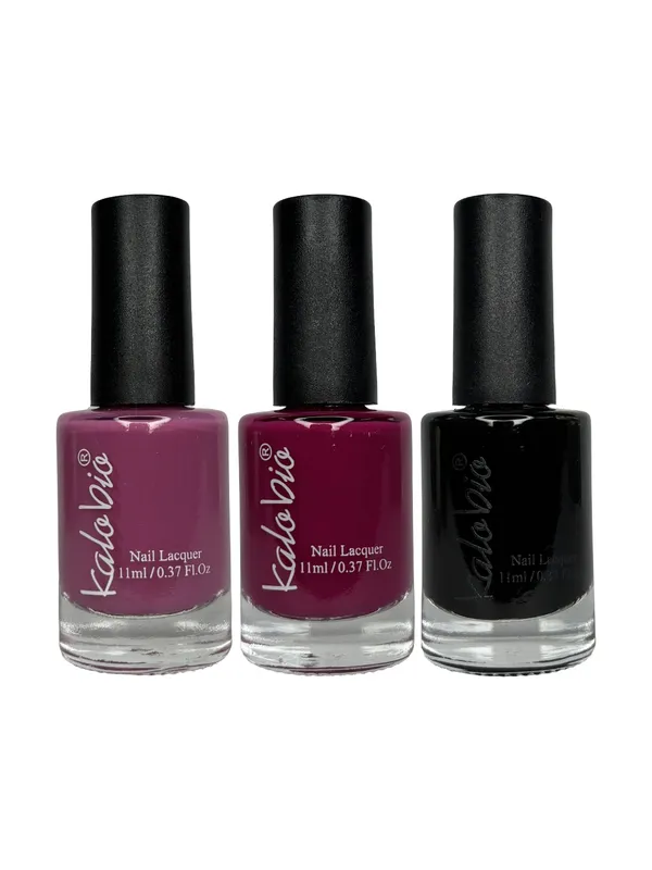 KALOBIO_Pastel_Nail_Enamel_Trio_–_Rose_Pink,_Carmine_&_Inkiness_|_Speckled_Nail_Polish_Set_|_Long-Lasting,_Quick-Dry