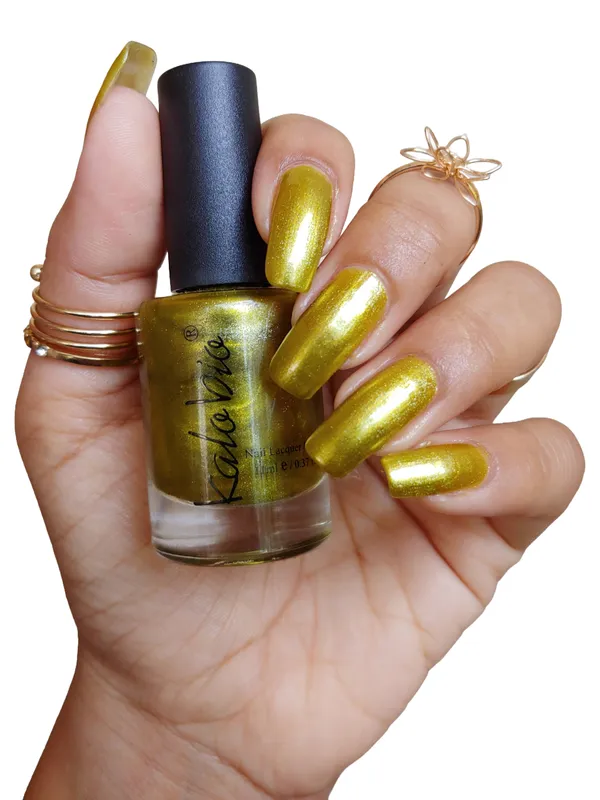 ColorHalo_Metallic_Nail_Lacquer_|_Long-Lasting,_High_Shine,_Chip-Resistant_&_Quick_Dry_Finish_|_Olivine_KM31_|_11ml_-_Pack_of_2
