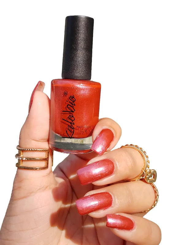 ColorHalo_Metallic_Nail_Lacquer_|_Long-Lasting,_High_Shine,_Chip-Resistant_&_Quick_Dry_Finish_|_Vermillion_KM13_|_11ml_-_Pack_of_2