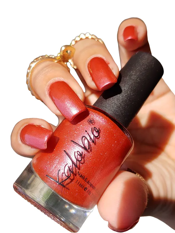 ColorHalo_Metallic_Nail_Lacquer_|_Long-Lasting,_High_Shine,_Chip-Resistant_&_Quick_Dry_Finish_|_Vermillion_KM13_|_11ml_-_Pack_of_2