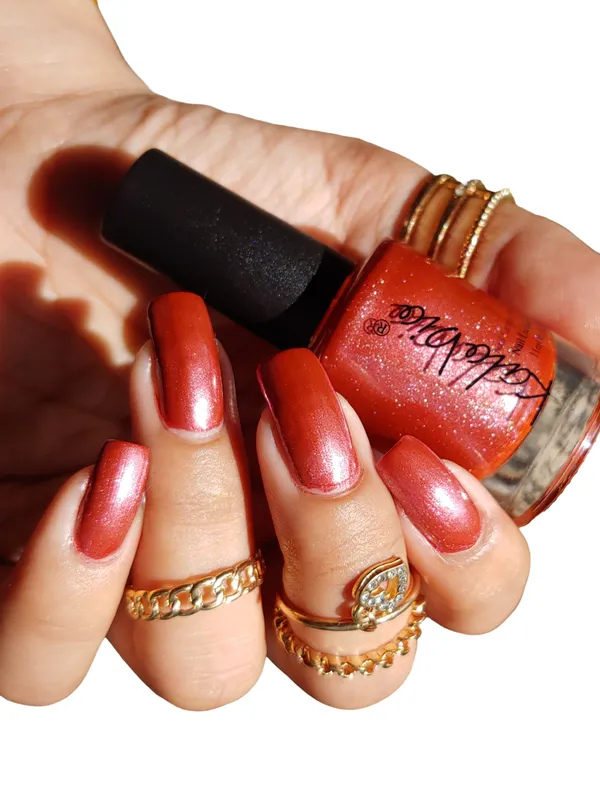 ColorHalo_Metallic_Nail_Lacquer_|_Long-Lasting,_High_Shine,_Chip-Resistant_&_Quick_Dry_Finish_|_Vermillion_KM13_|_11ml_-_Pack_of_2