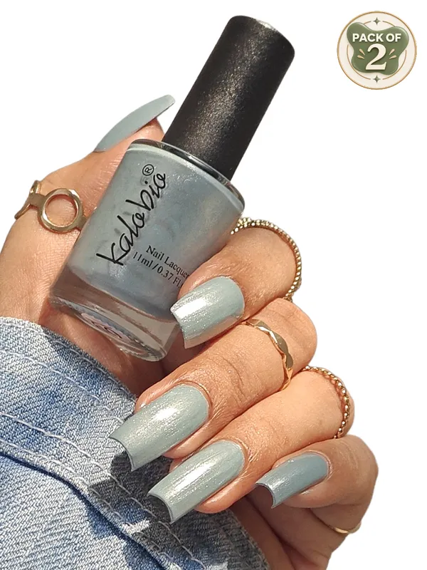 ColorHalo_Enamel_Nail_Lacquer_Polish_|_7-Day_Long_Wear_|_High_Shine,_Quick_Dry_&_Chip_Resistant_|_Vegan_Formula_|_Seaglass_KG09_|_11ml_-_Pack_of_2