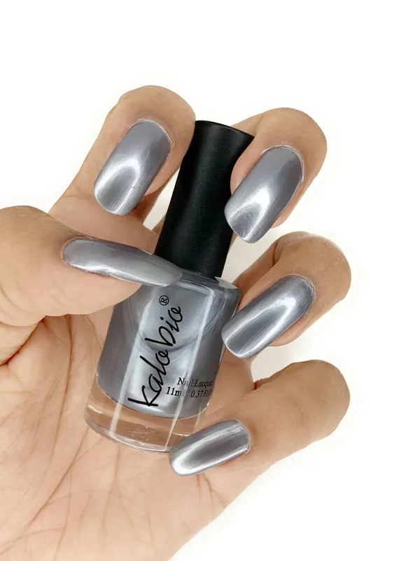ColorHalo_Metallic_Nail_Lacquer_|_Long-Lasting,_High_Shine,_Chip-Resistant_&_Quick_Dry_Finish_|_Silver_Grey_KM7_|_11ml_-_Pack_of_2