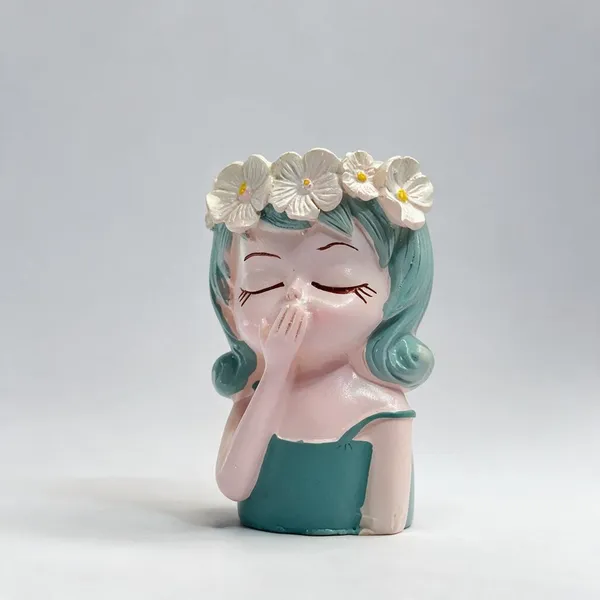 Mint_Green_Resin_Girl_With_Floral_Crown_Figurine