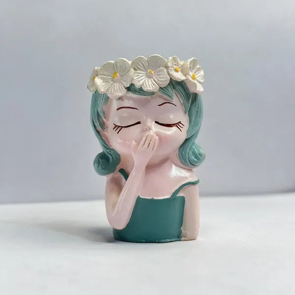 Mint_Green_Resin_Girl_With_Floral_Crown_Figurine