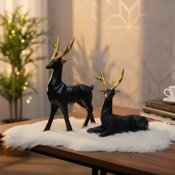 Black_Resin_Deer_Figurine_Set_With_Gold_Antlers