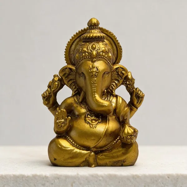 Gold_Tone_Resin_Seated_Ganesha_Idol