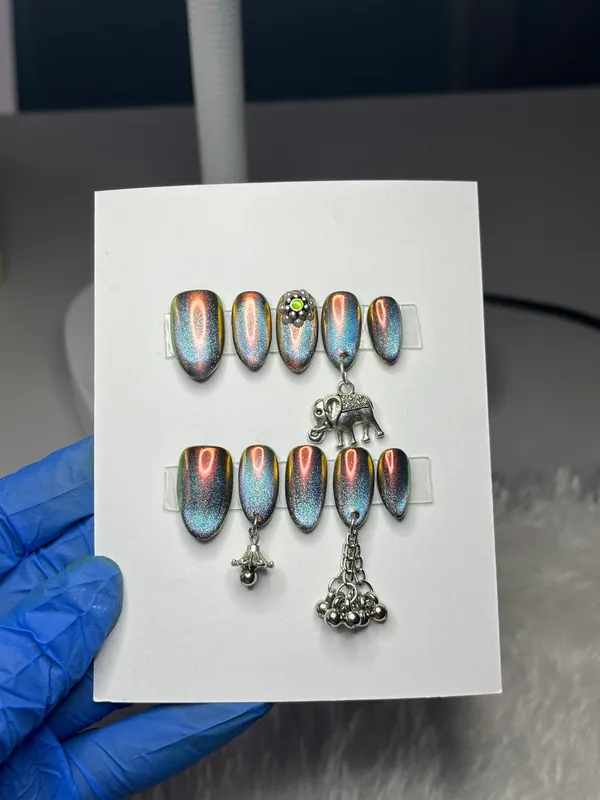 Saheli_Chrome_Multicolour_Shimmer_Charm_Press-On_Nail_Set_Of_10