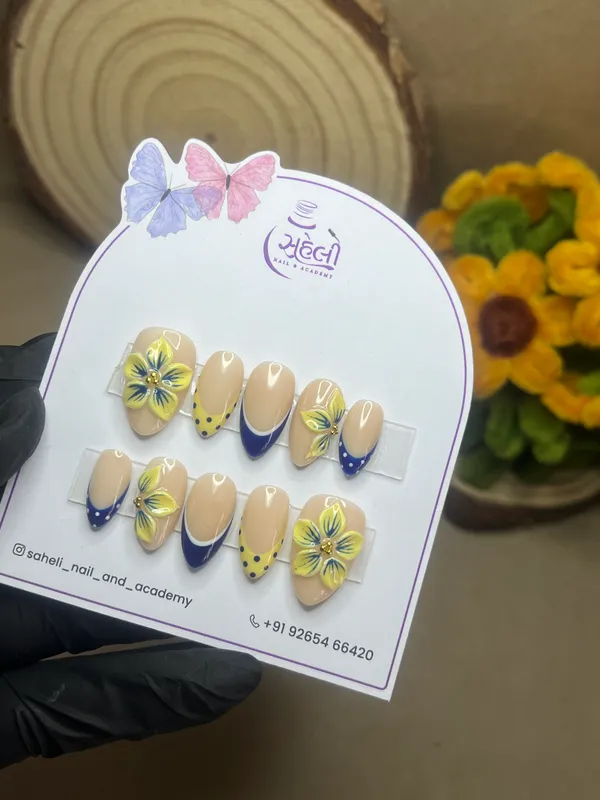 Beige_Blue_French_Tip_Yellow_Floral_Press-On_Nails