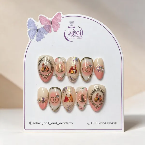 Saheli_Pink_Almond_Rhinestone_Glitter_Press-On_Nail_Set