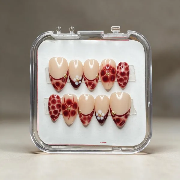 Red_Floral_Abstract_Gloss_Embellished_Press-On_Nail_Set