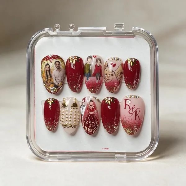 Red_Pink_Bridal_Glitter_Rhinestone_Press-On_Nail_Set