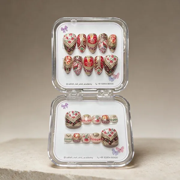 Saheli_Bridal_Floral_Paisley_Festive_Press-On_Nail_Set