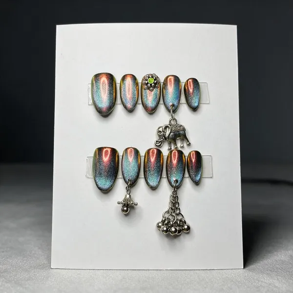 Saheli_Chrome_Multicolour_Shimmer_Charm_Press-On_Nail_Set_Of_10