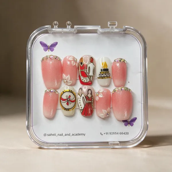 Pink_Floral_Butterfly_Embellished_Press-On_Nail_Set