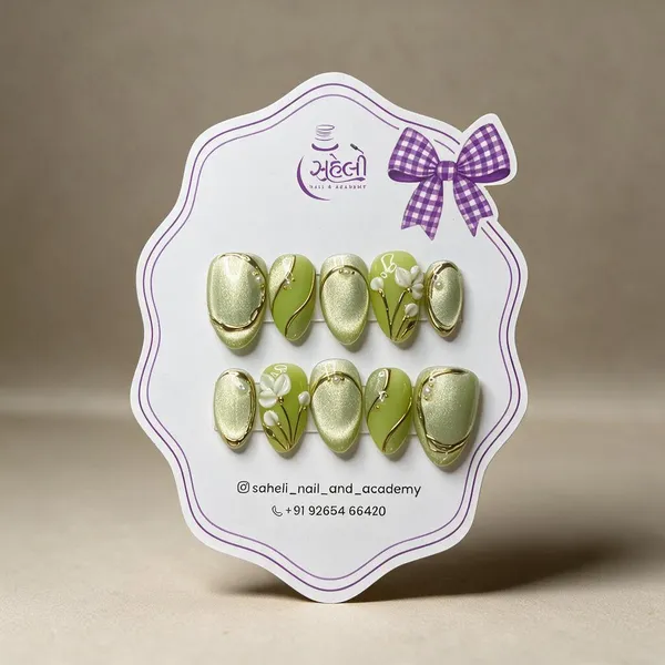 Green_Pearlescent_Floral_Embellished_Press-On_Nail_Set