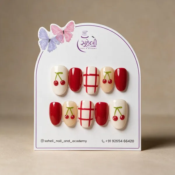 Red_Cream_Cherry_Plaid_Press-On_Nail_Set