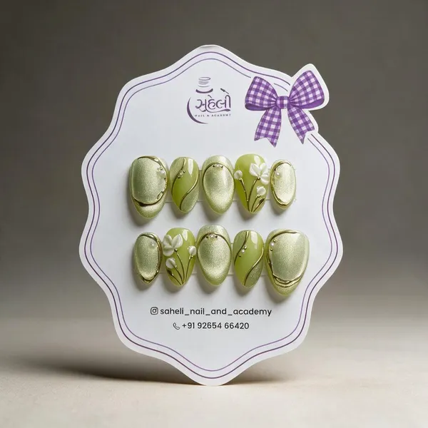 Green_Gold_Floral_Metallic_Press-On_Nail_Set