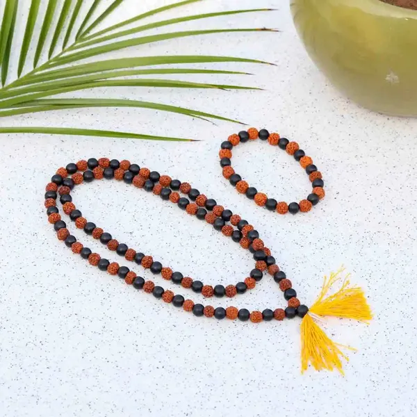 Ebony_Wood_Rudraksha_108_Beads_Karungali_Mala_&_Bracelet_Set