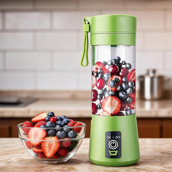 Green_Portable_Electric_Blender_With_Transparent_Jar