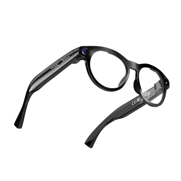 Black_Ai_Active_S5_Smart_Glasses_Tr90_Round_Clear_Lens_For_Unisex