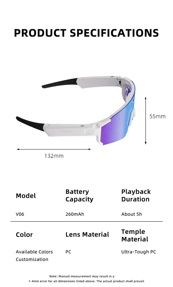Multicolor_Ai_Sports_V06_Smart_Glasses_Pc_Lens_Camera_Wraparound_For_Unisex