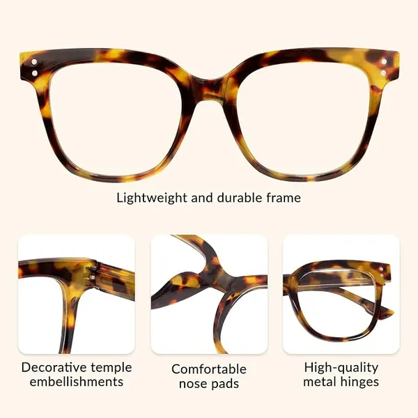 Brown_Tortoiseshell_Tr90_Rectangular_Light_Blocking_Glasses_For_Unisex