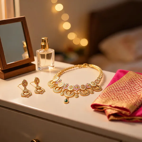 Gold_Plated_Brass_Kundan_Teardrop_Pendant_Necklace_Set_For_Women