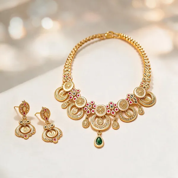 Gold_Plated_Brass_Kundan_Teardrop_Pendant_Necklace_Set_For_Women