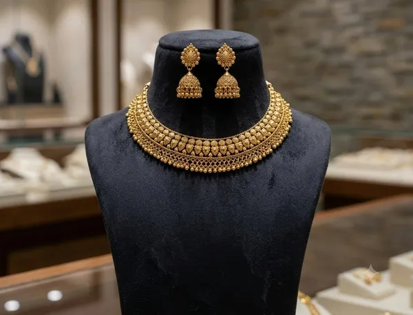 Gold_Plated_Brass_Necklace_And_Earring_Set_For_Women