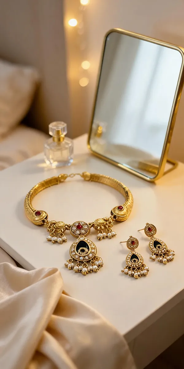Gold_Plated_Brass_Stone_Ethnic_Pendant_Necklace_Set_For_Women