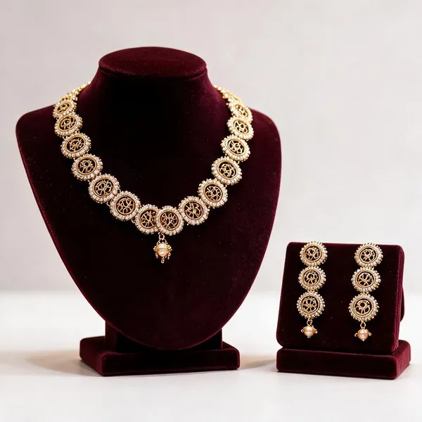Gold_Plated_Circular_Motif_Ethnic_Necklace_Set_For_Women