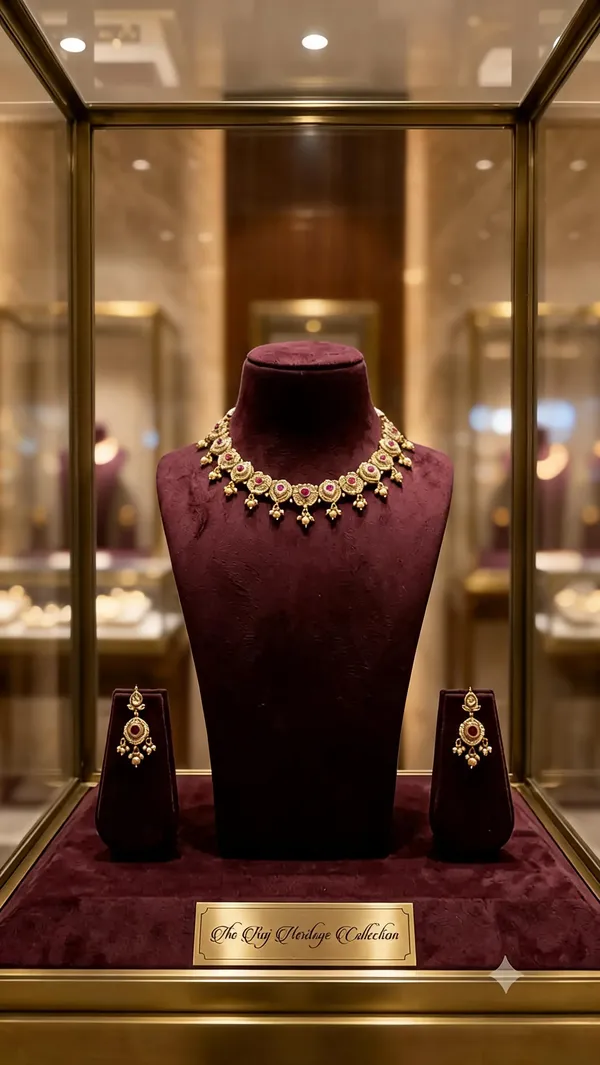 Gold_Plated_Brass_Floral_Bead_Traditional_Necklace_Set_For_Women