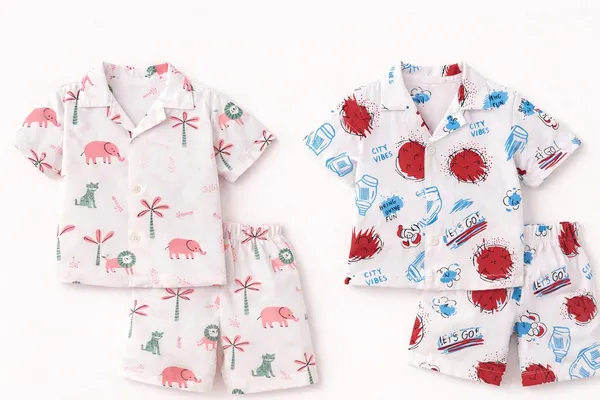 Pack_of_2_White_Printed_Shirt_And_Shorts_Set_For_Boys