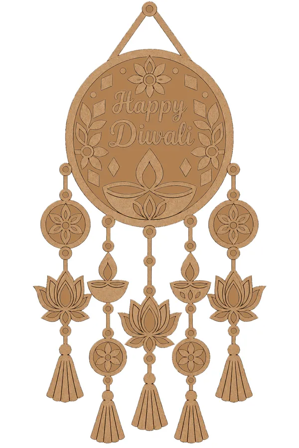 Pine_Mdf_Diwali_Floral_Diya_Wall_Hanging_Set_Of_1