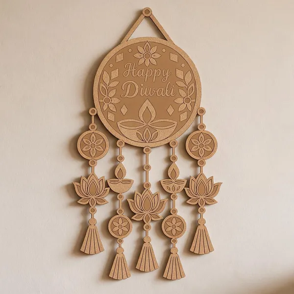 Pine_Mdf_Diwali_Floral_Diya_Wall_Hanging_Set_Of_1