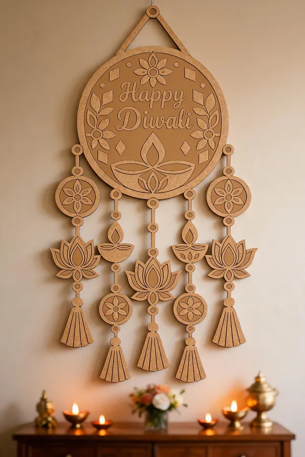 Pine_Mdf_Diwali_Floral_Diya_Wall_Hanging_Set_Of_1
