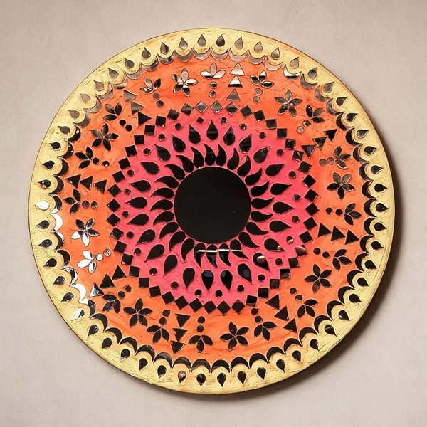 Pine_Mdf_Traditional_Geometric_Floral_Round_Wall_Mirror_Set_Of_1